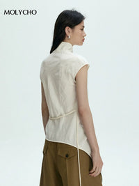 Lace-Up Asymmetrical Tops_BDHL7430