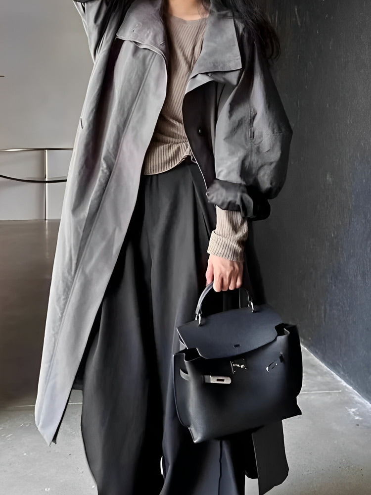 Structured Leather Shoulder Tote_BDHL7432