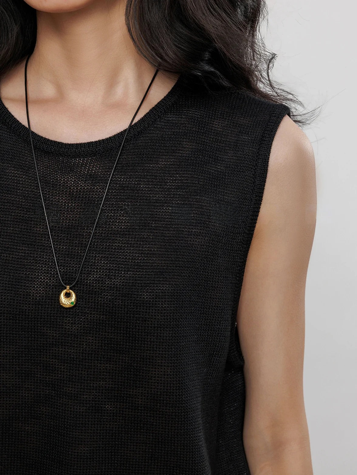 Round Neck Sleeveless Tops_BDHL7233