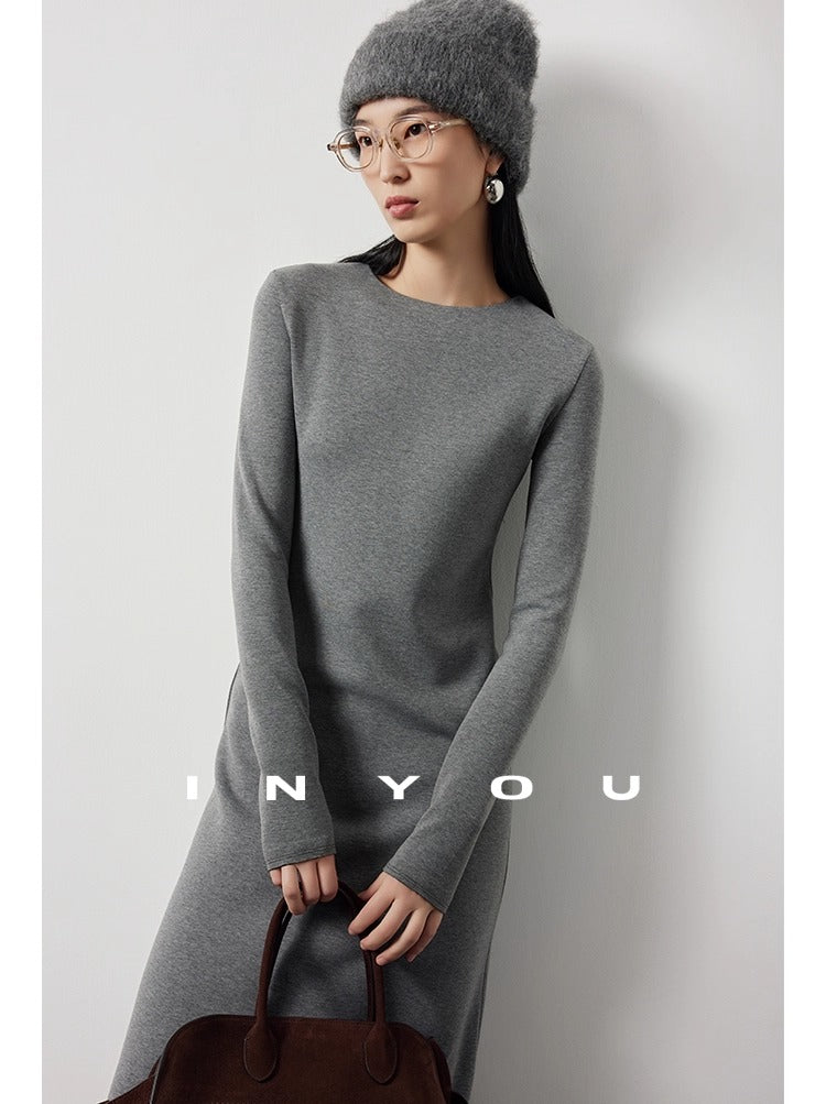 Back zipper slim long skirt_BDHL5475