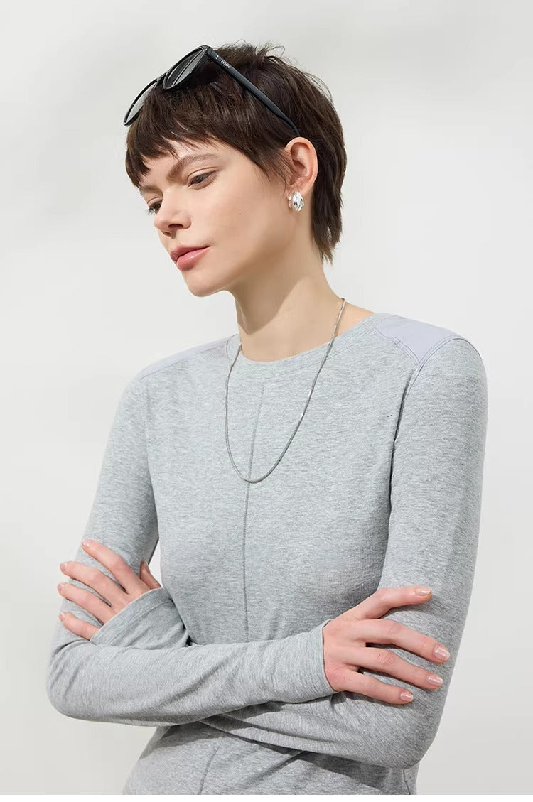 Linen Lyocell Slim Fit Long Sleeve Top_BDHL8220