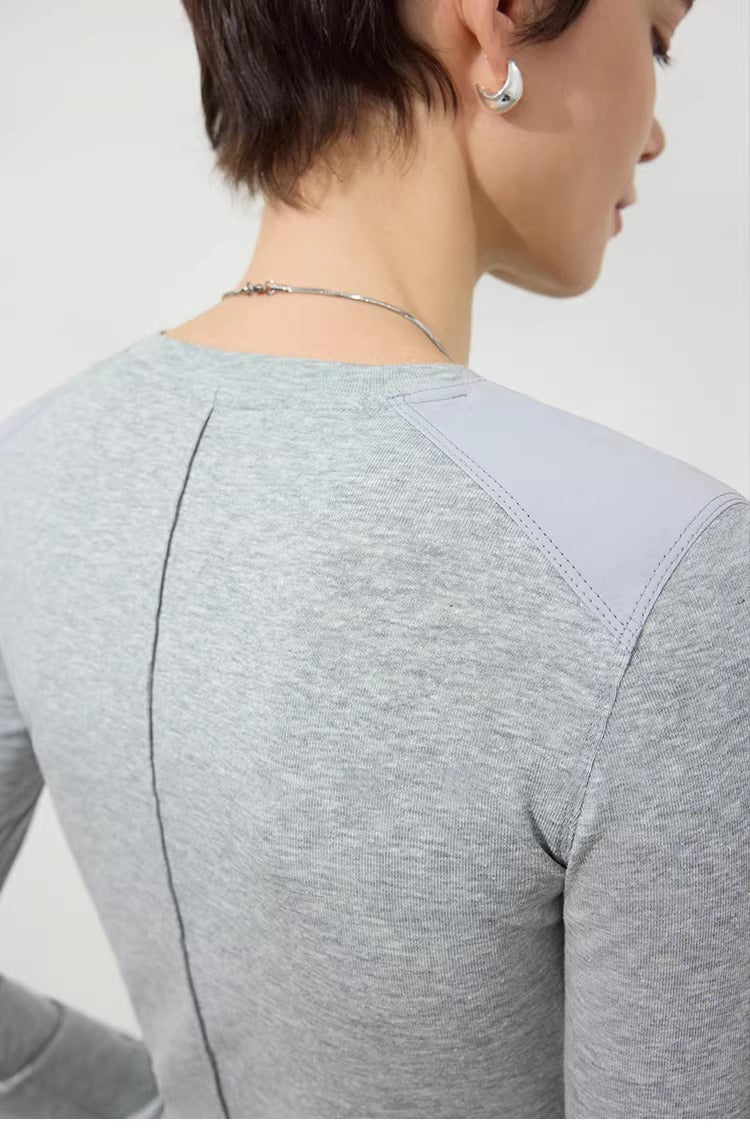 Linen Lyocell Slim Fit Long Sleeve Top_BDHL8220