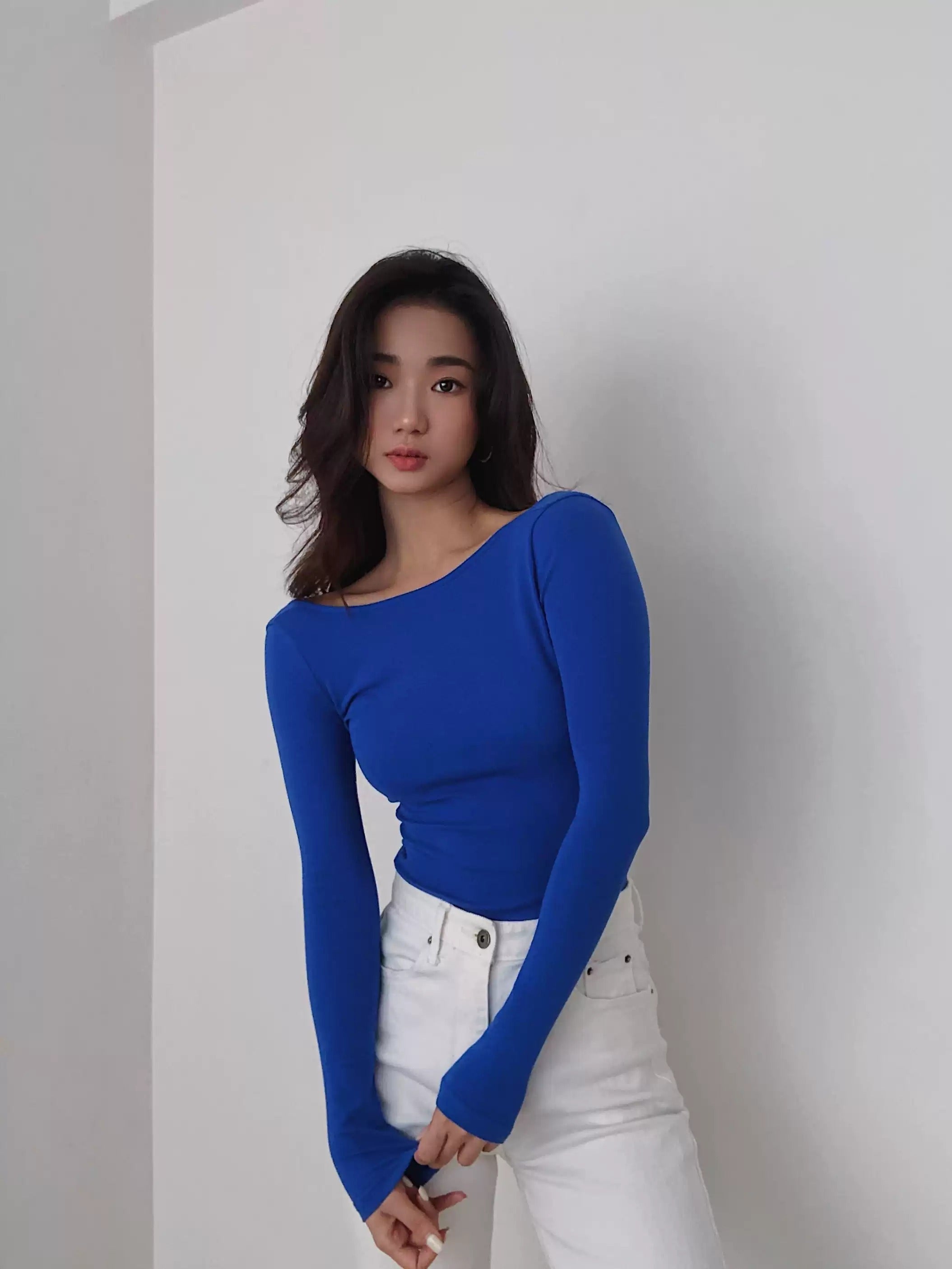 Limited Stock, First Come First Served 【Immediate Delivery】Oversized Open-Front Collarless Top_LCHK/HL9564
