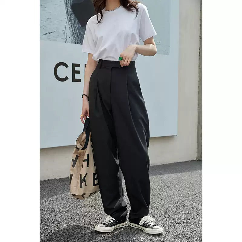 【定番人気アイテム在庫1点のみ/即納】High-Waist Tucked Wide Pants_LCHK258