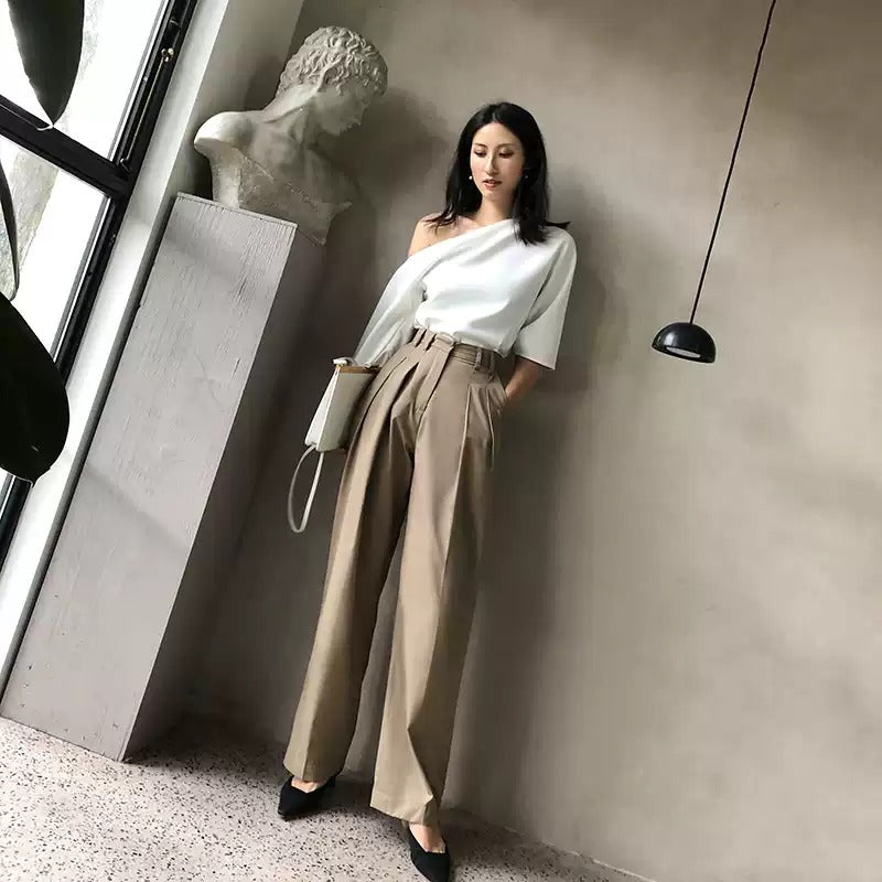 在庫限り早い者勝ち【即納】One-Shoulder White Top_LCHK213LCHK214