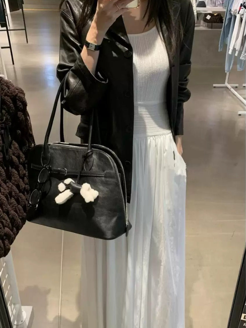 Leather Shell Bag_BDHL8272