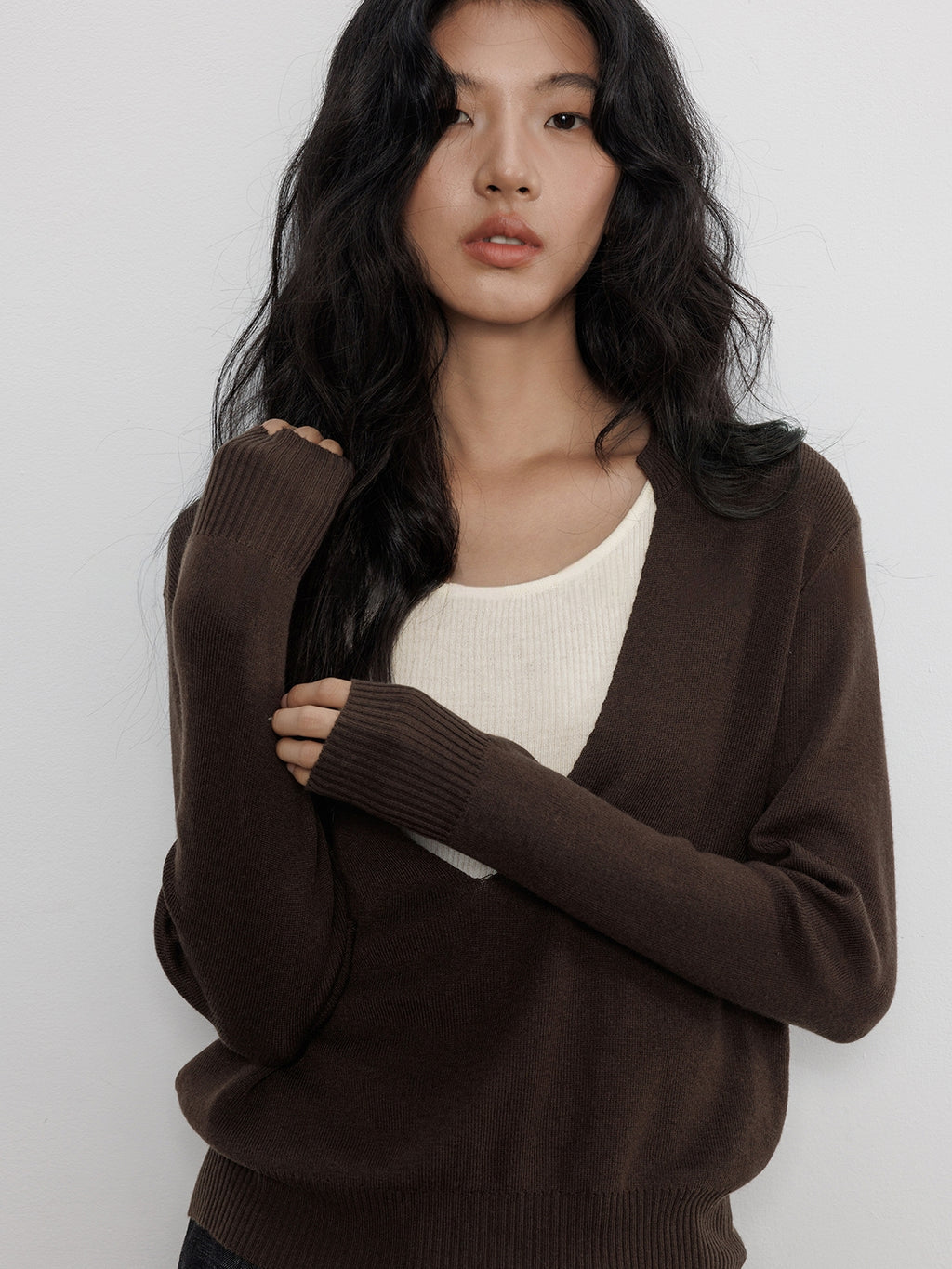 V-Neck Two-Piece Style Tops_BDHL7700