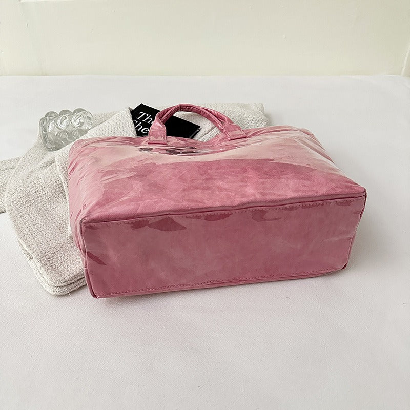 Retro Waterproof Patent Tote Bag_BDHL8200