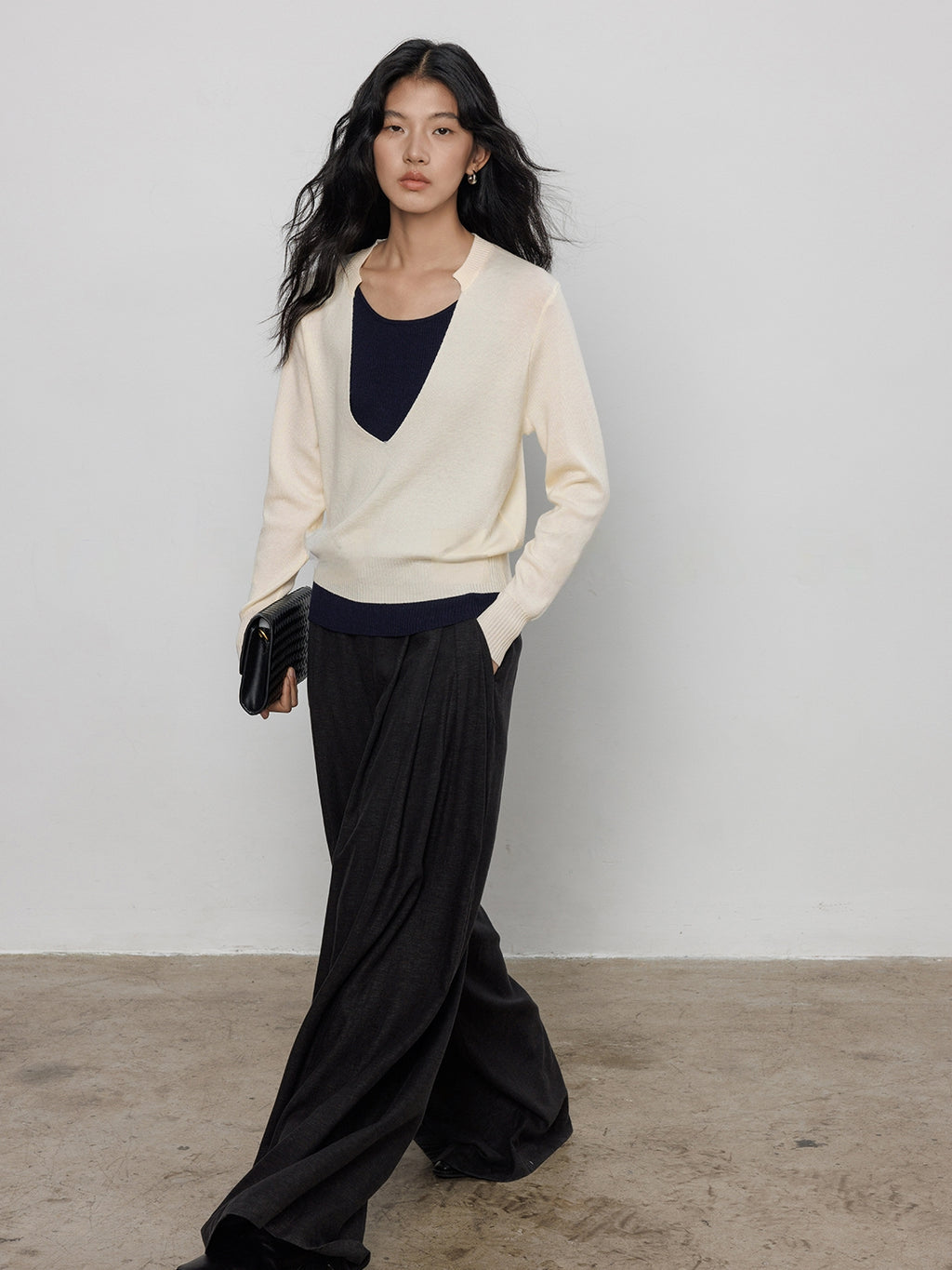 V-Neck Two-Piece Style Tops_BDHL7700