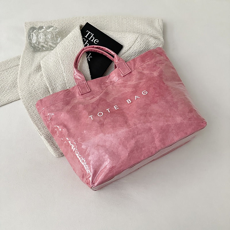 Retro Waterproof Patent Tote Bag_BDHL8200