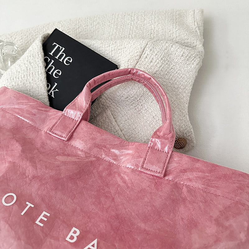 Retro Waterproof Patent Tote Bag_BDHL8200