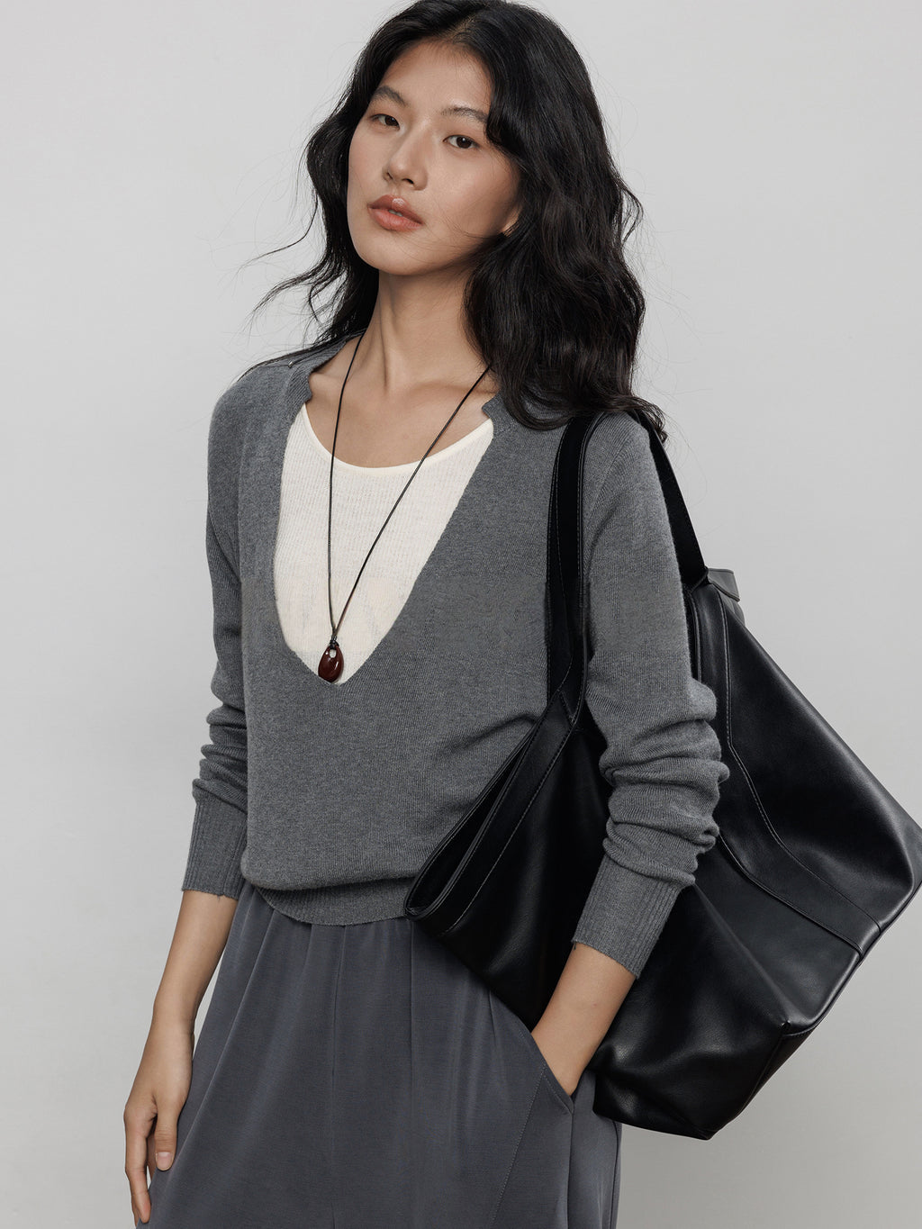 V-Neck Two-Piece Style Tops_BDHL7700