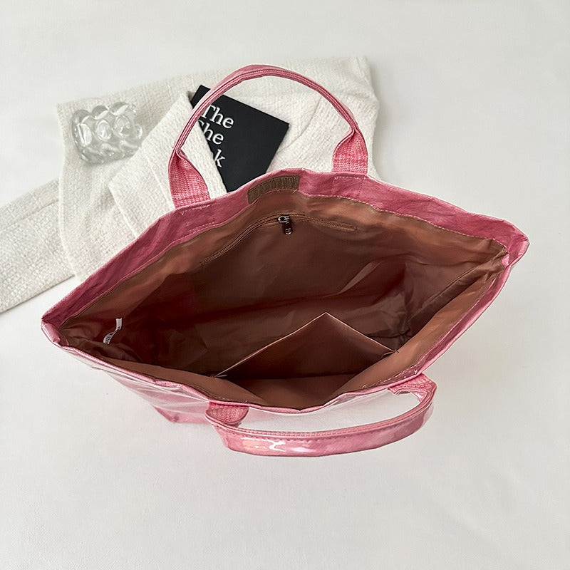 Retro Waterproof Patent Tote Bag_BDHL8200