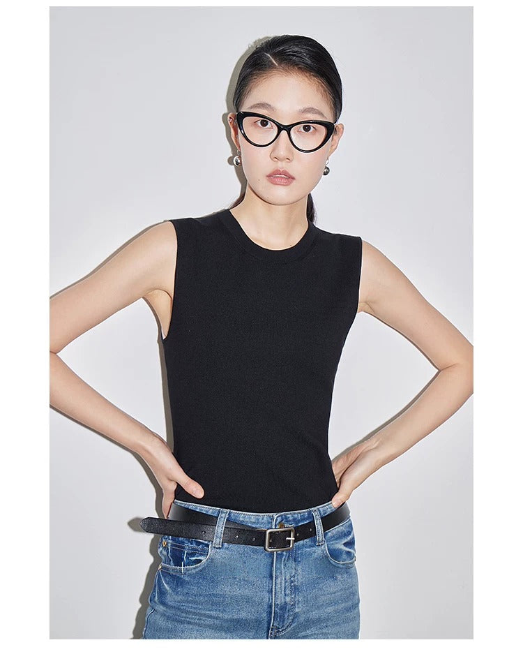 在庫限り早い者勝ち【即納】Essential Ribbed Sleeveless Knit_LCHK349