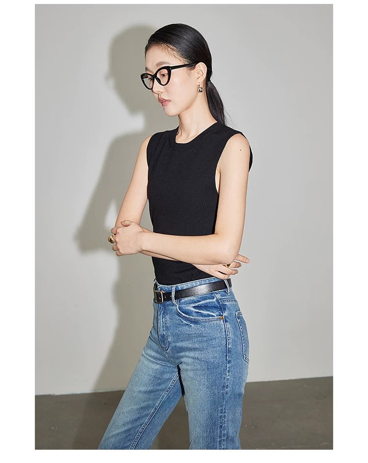 在庫限り早い者勝ち【即納】Essential Ribbed Sleeveless Knit_LCHK349