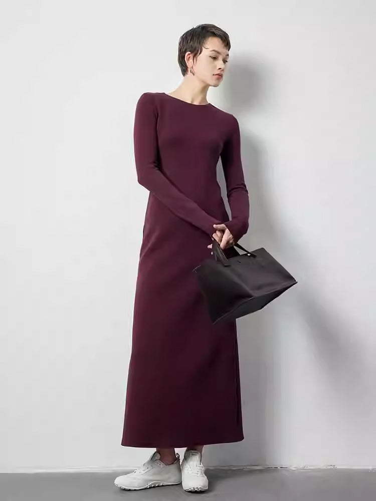 Back zipper slim long skirt_BDHL5475