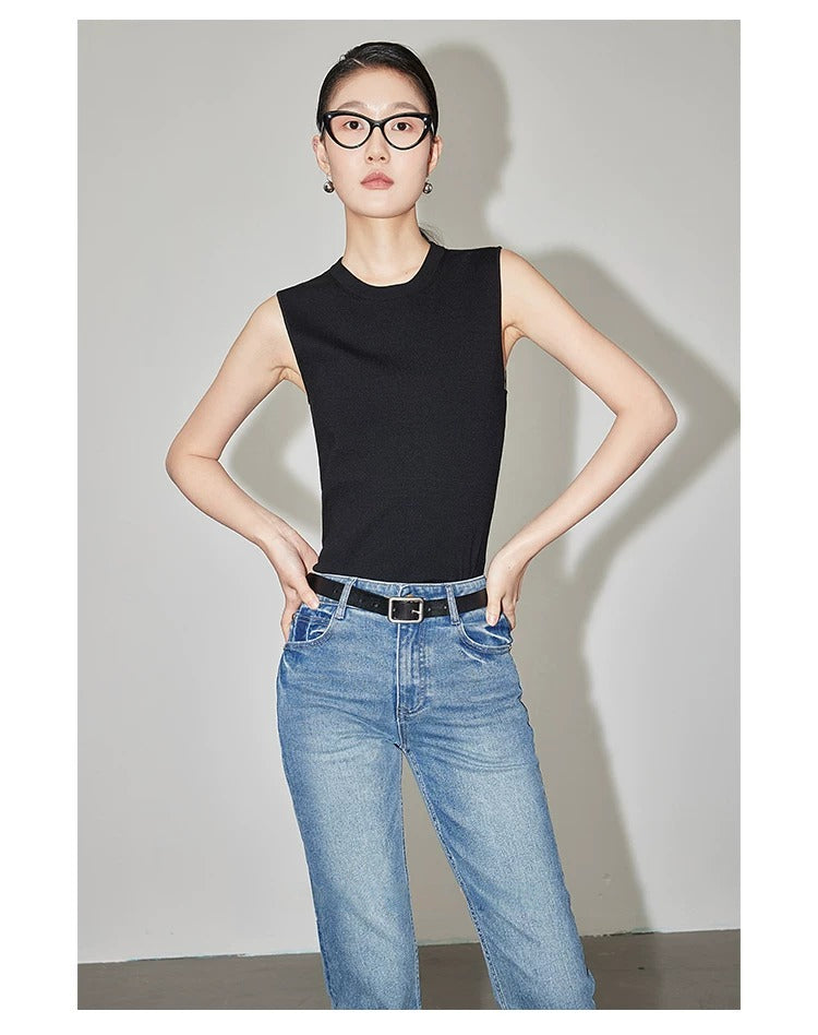 在庫限り早い者勝ち【即納】Essential Ribbed Sleeveless Knit_LCHK349