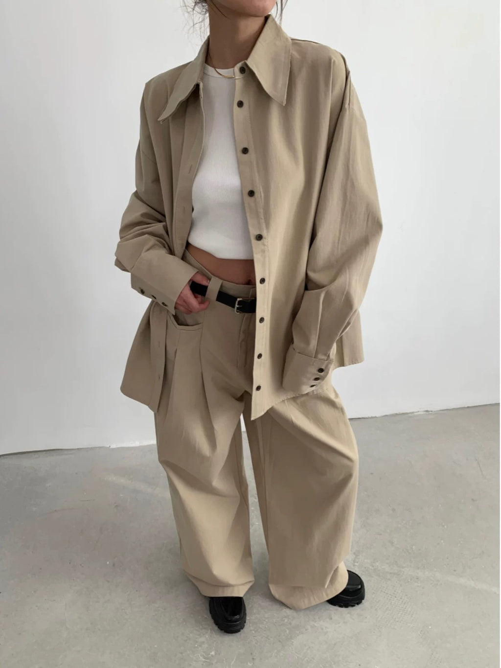 在庫限り早い者勝ち【即納】Oversized Basic Shirt_LCHK183