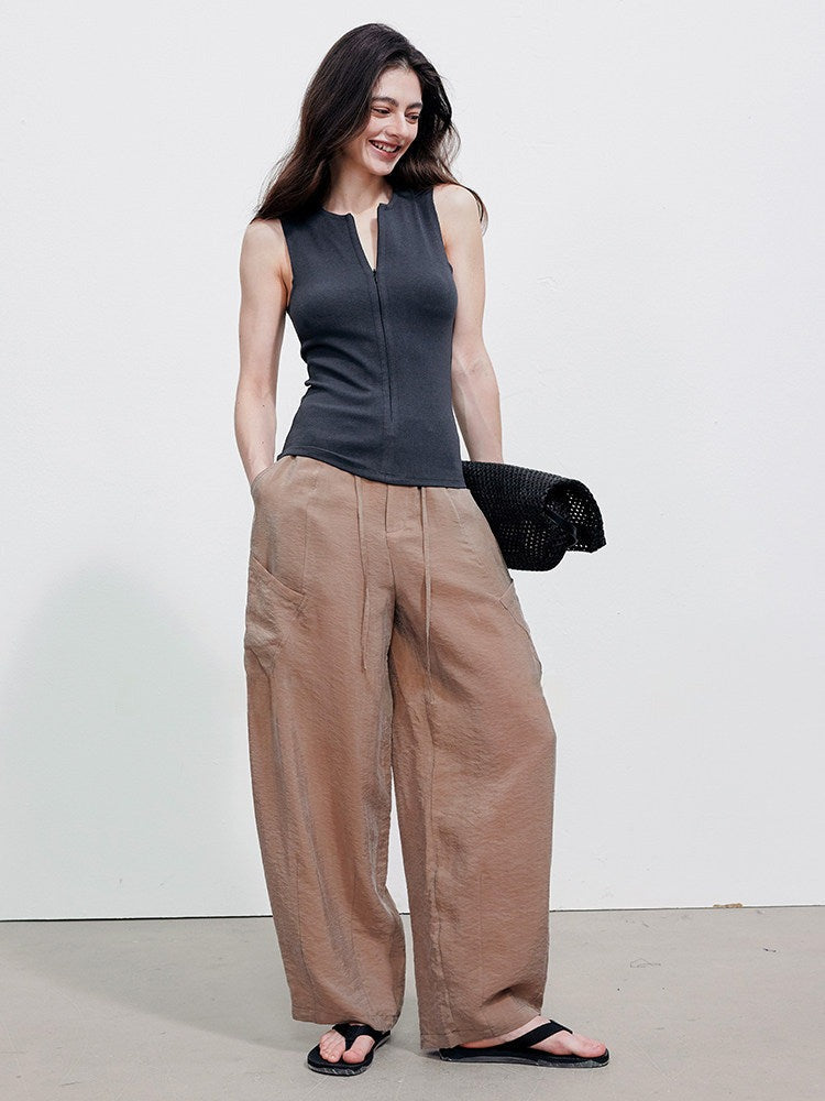 Sleeveless Zip Tank Top_BDHL8389