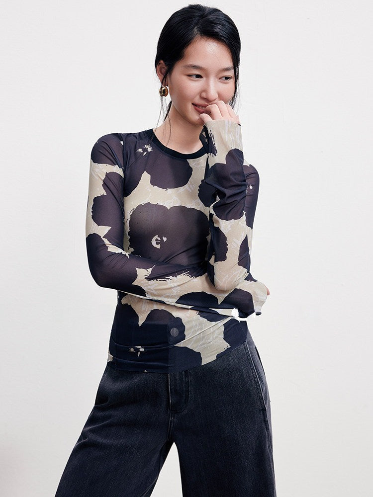 Floral Mock-Neck Top_BDHL8390