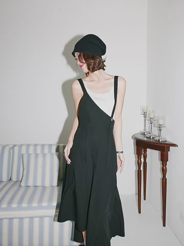 Irregular Shoulder Strap Skirt_BDHL7535