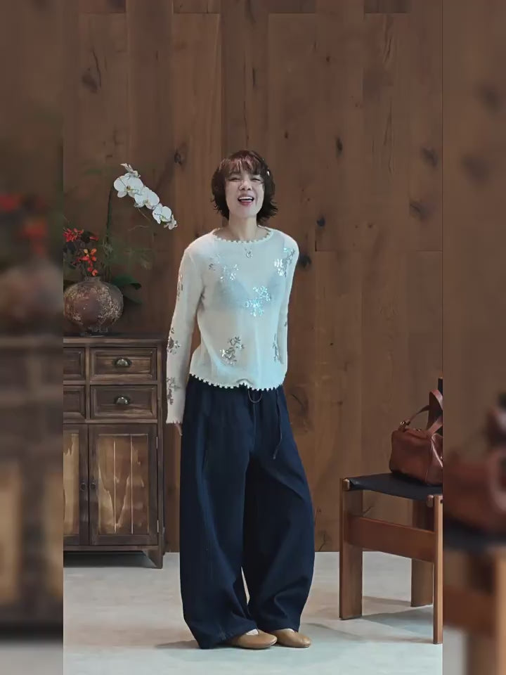 Snowflake Sequin Knit Sweater_BDHL8422