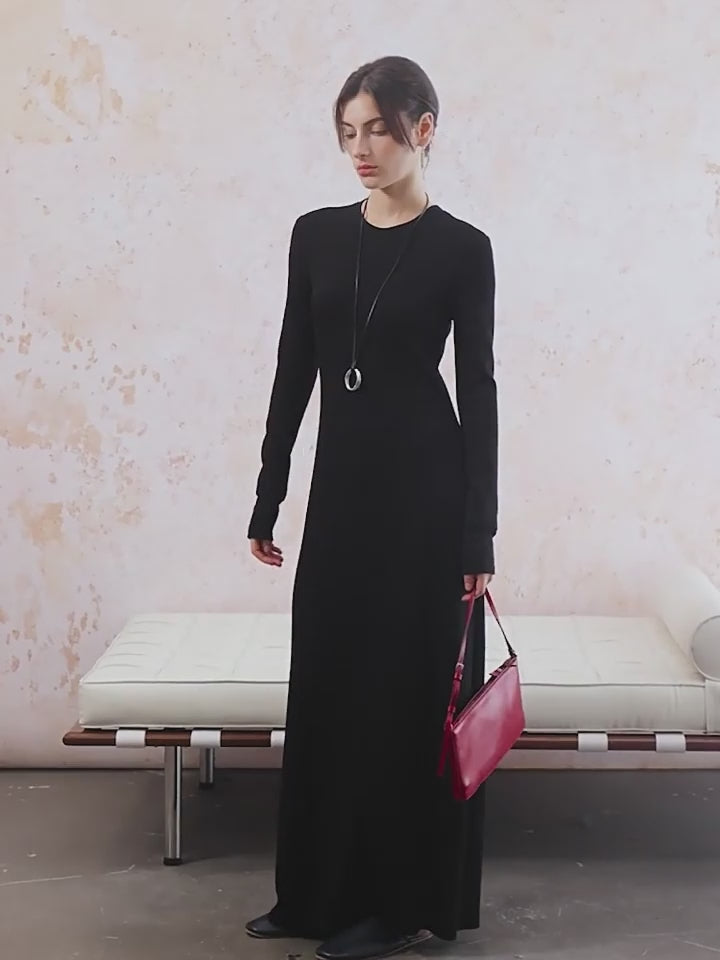 Tucked Slim Long Dress_BDHL6667