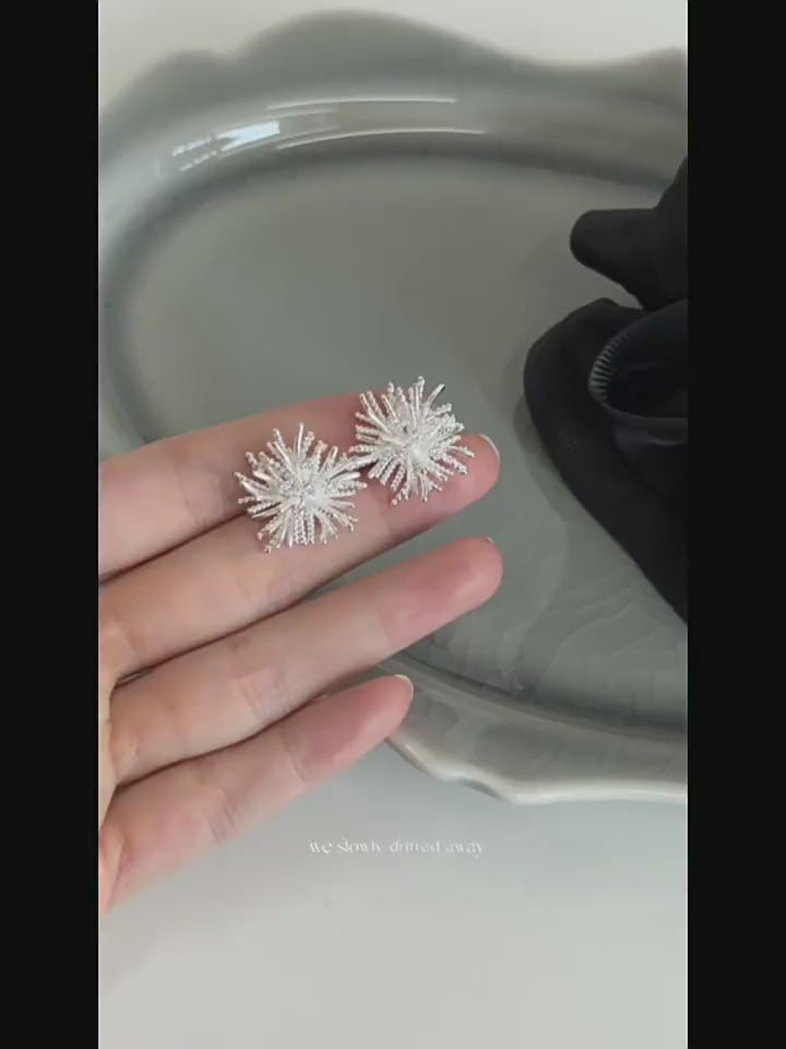 洋甘菊花穿孔耳環_BDHL7678