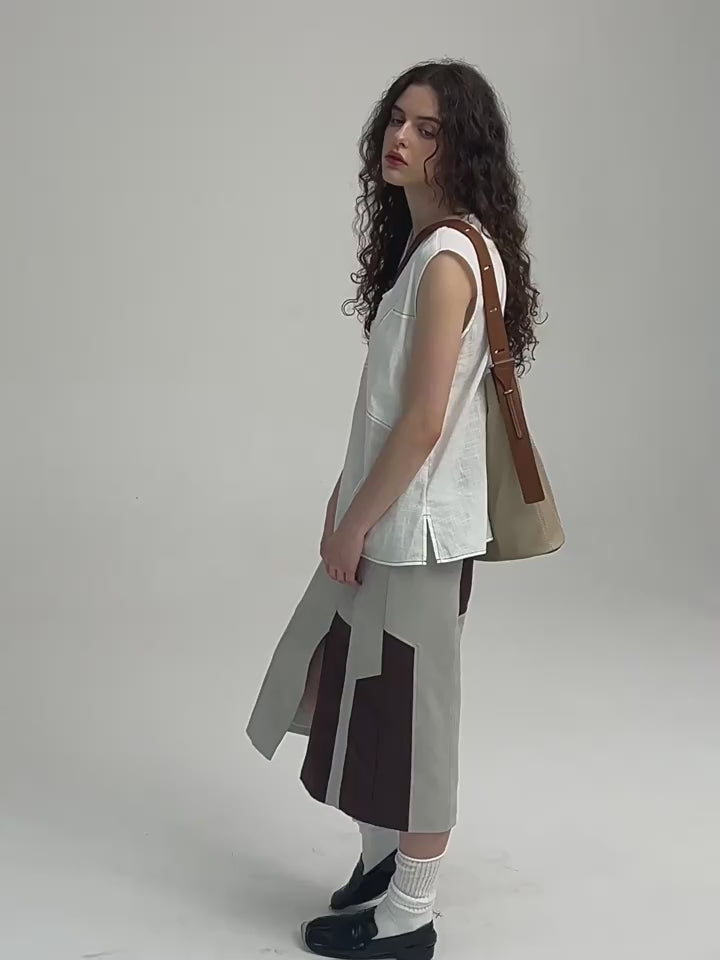 Canvas Look Two Way Tote_BDHL8449