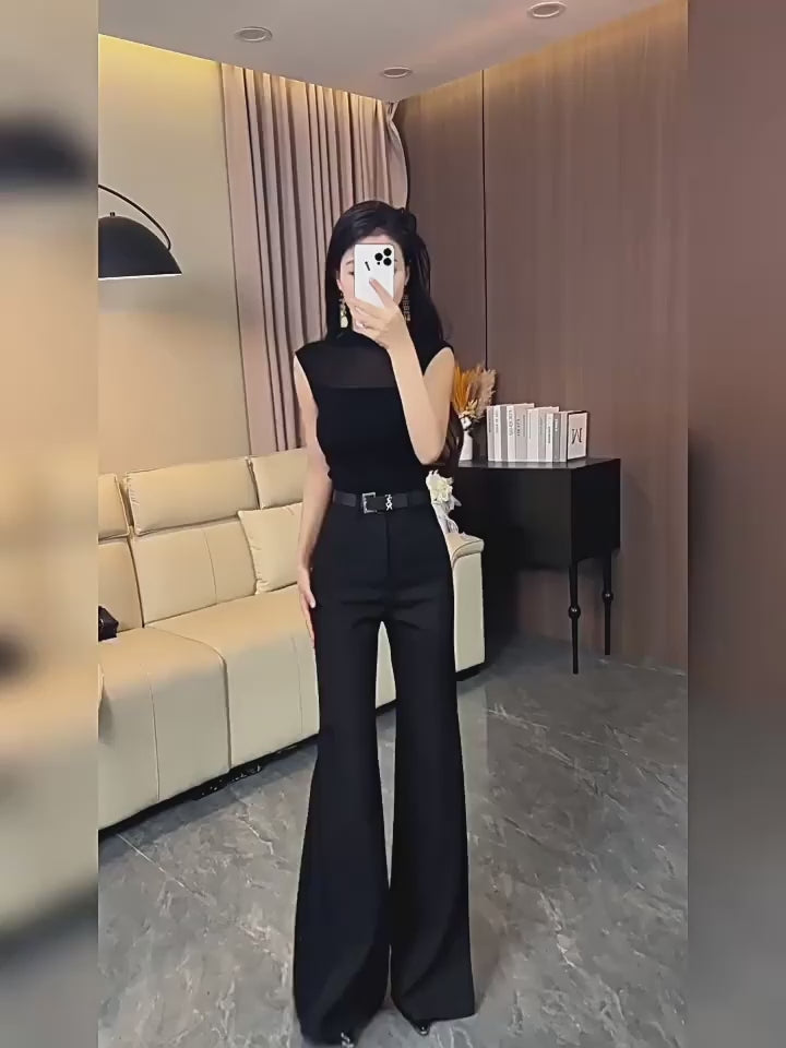 高腰喇叭西裝褲_BDHL7803