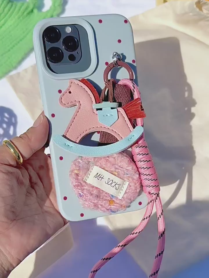 3D Leather Rocking Horse Phone Case_HL3270