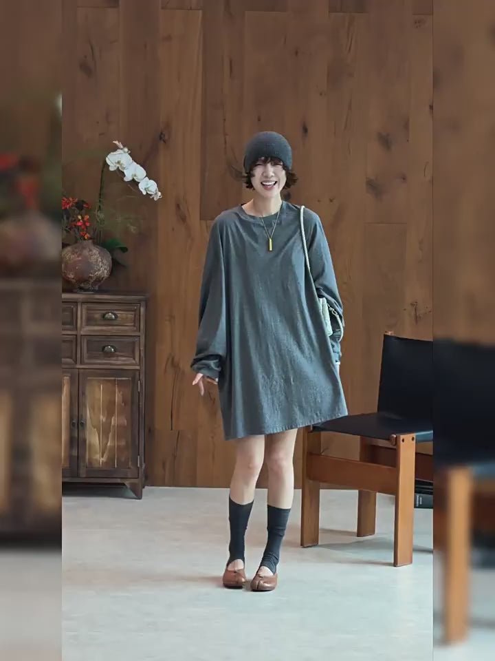 Oversized Cotton Long Sleeve Tunic_BDHL8426