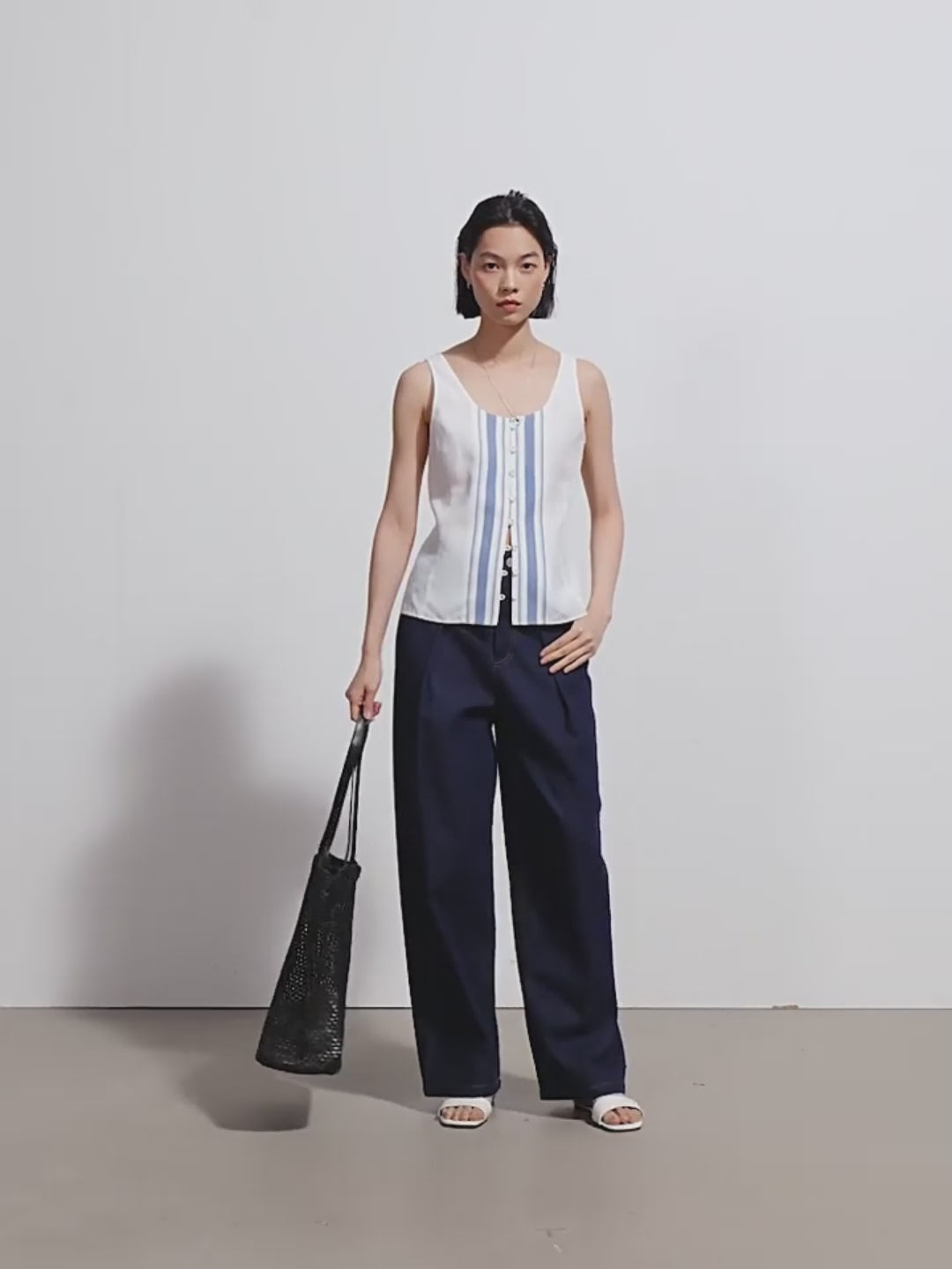 Striped Button-Front Tank Top_BDHL8348