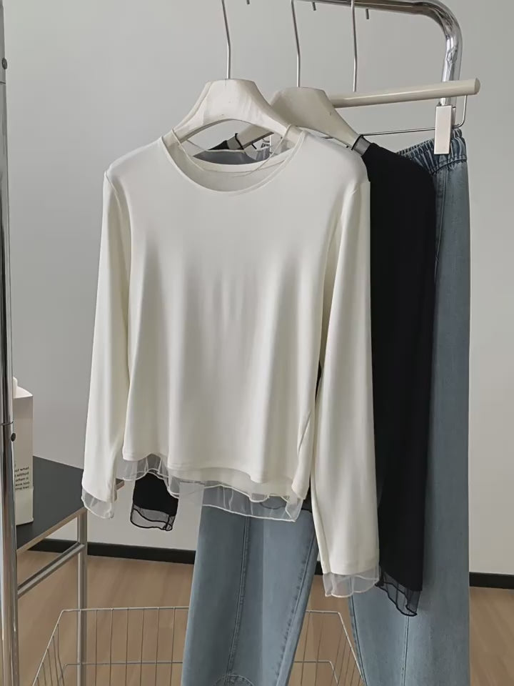 Mesh Round Neck Tops_BDHL8013