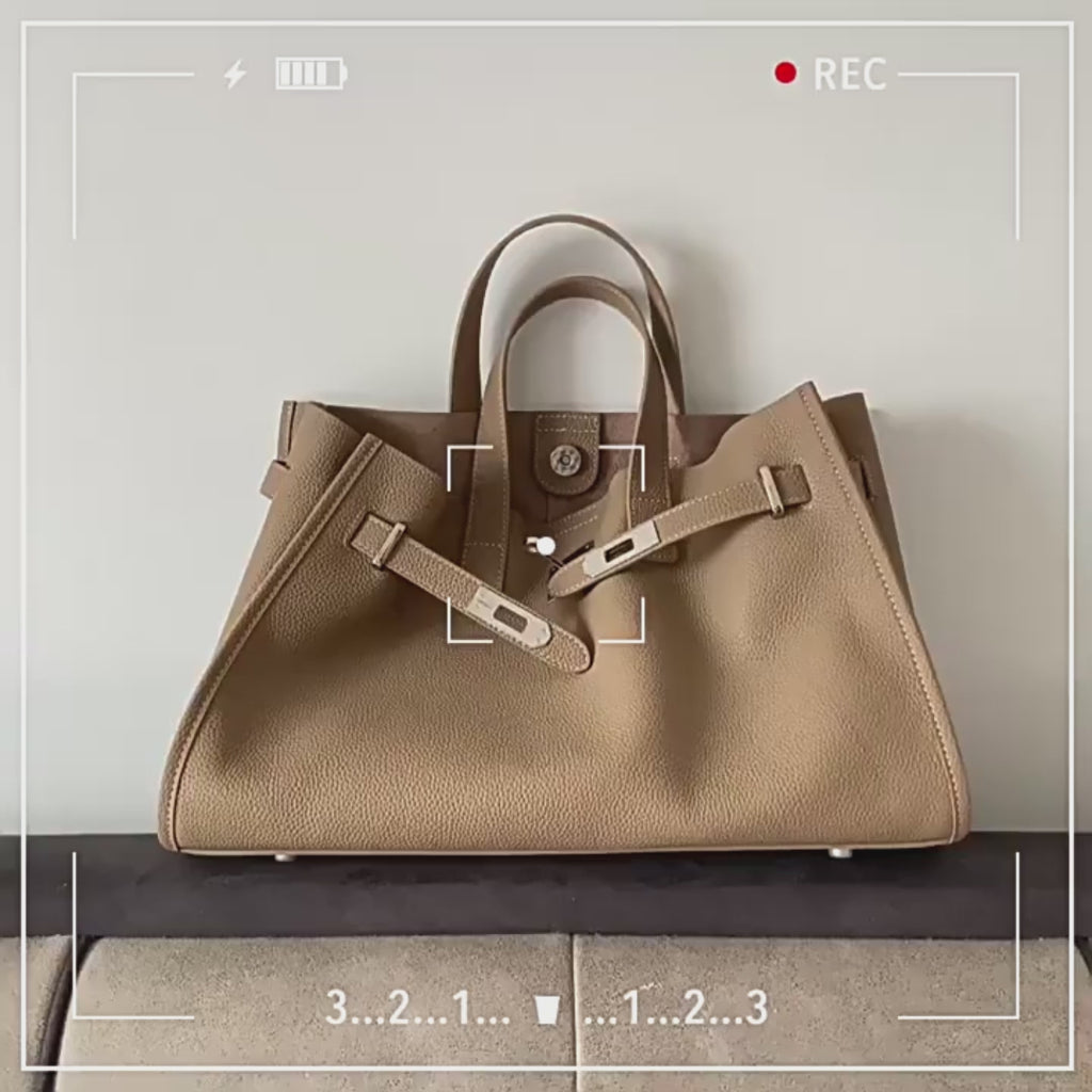 Genuine Leather Large Capacity Tote Bag_BDHL8190