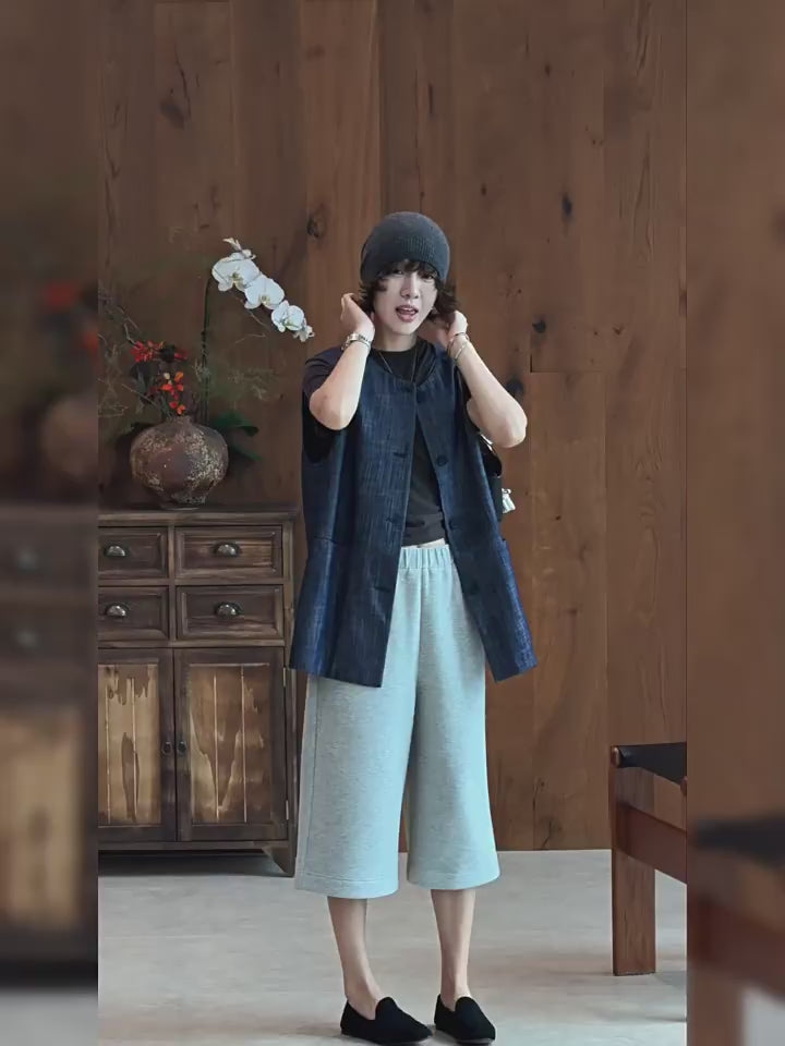 Brushed Knit Wide Leg Cropped Pants_BDHL8425