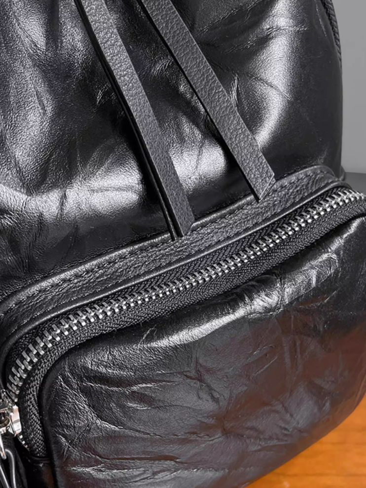 Lightweight Compact Leather Backpack_BDHL8094