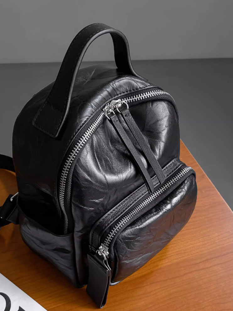 Lightweight Compact Leather Backpack_BDHL8094
