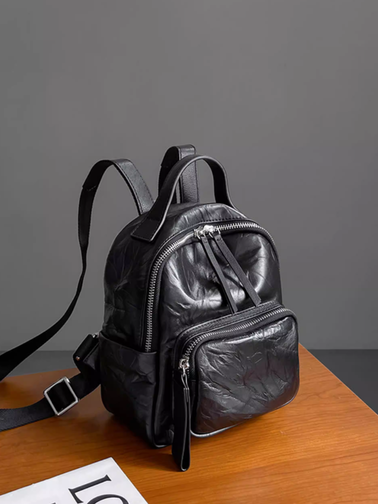 Lightweight Compact Leather Backpack_BDHL8094