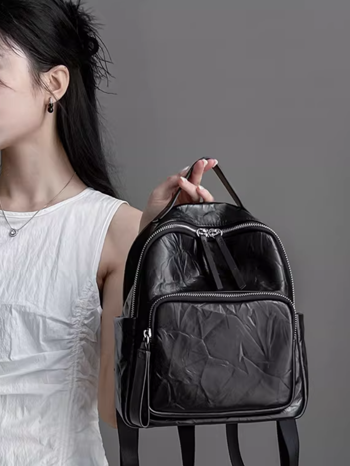 Lightweight Compact Leather Backpack_BDHL8094