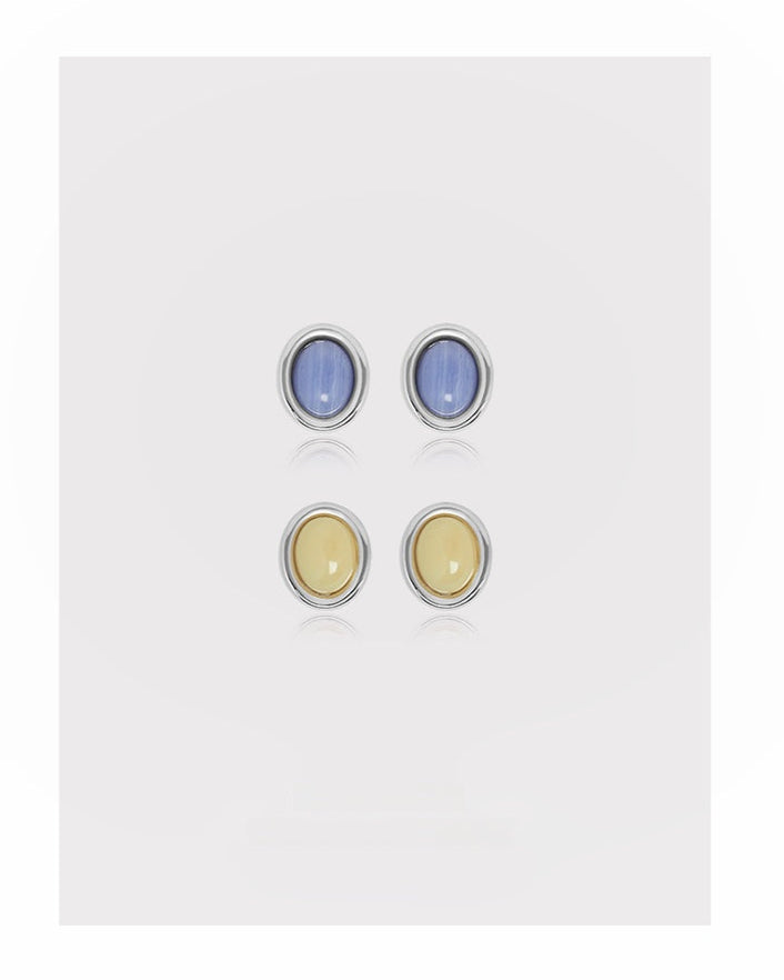Natural Gem Dome Pierced Earring_BDHL7672