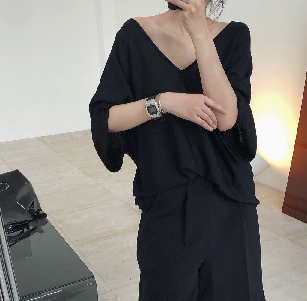 Ice Silk V Neck Cut and Sewn HL3328