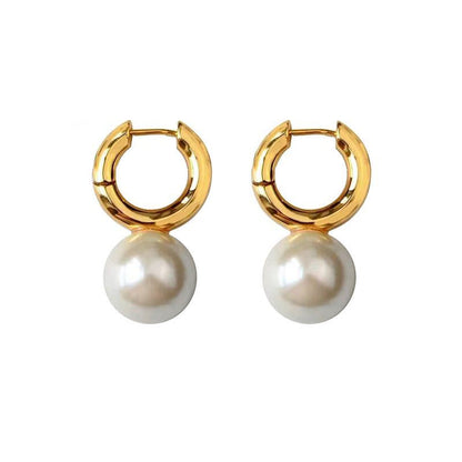 gold ring pearl earrings 5751