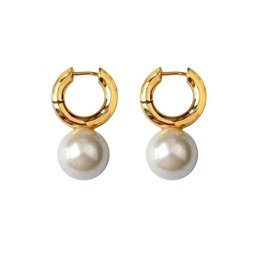Gold ring pearl earrings 5751