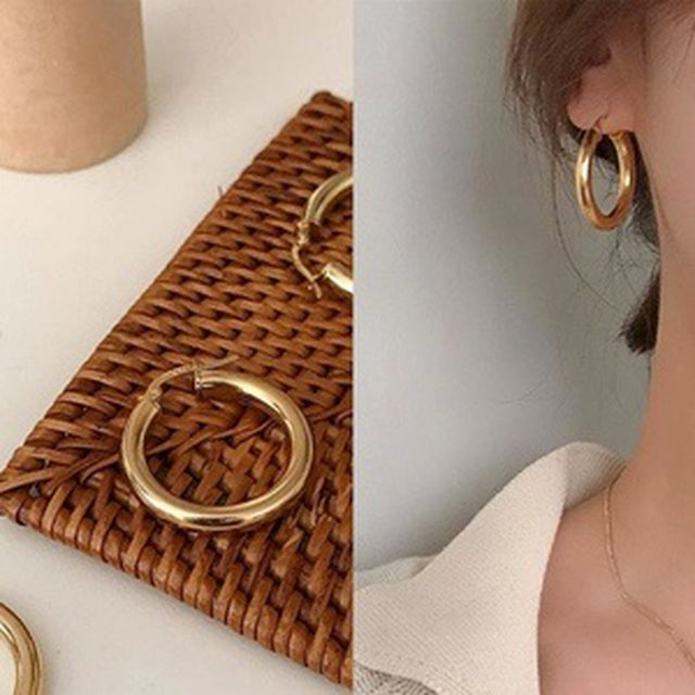 Circle Gold Earrings 5695