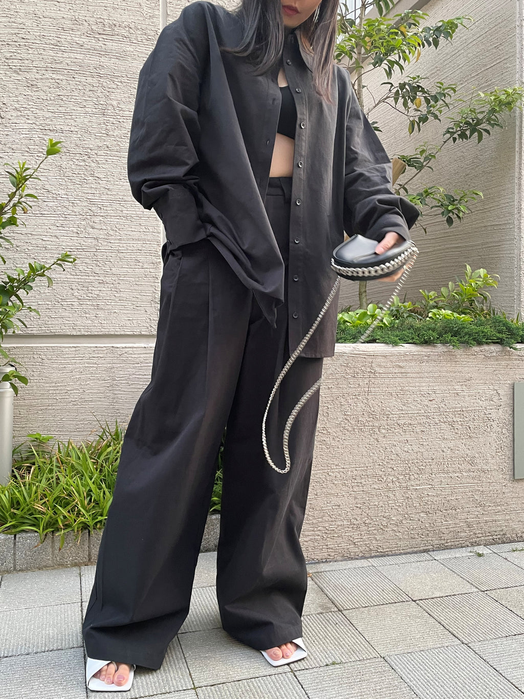 【即納】Front Tuck Wide Leg Pants_HL9702/LCHK