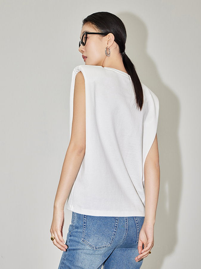 Power Shoulder Sleeveless Shirts_BDHL4371