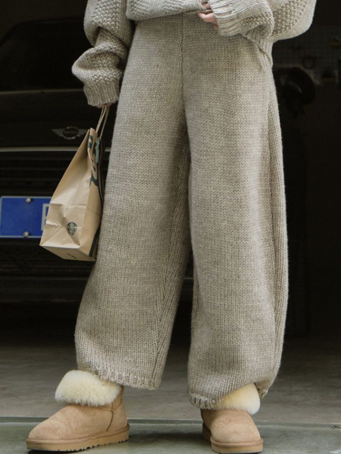 Natural Loose Knit Pants HL4247