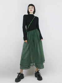 soft single-layer see-through gauze skirt_BDHL4309