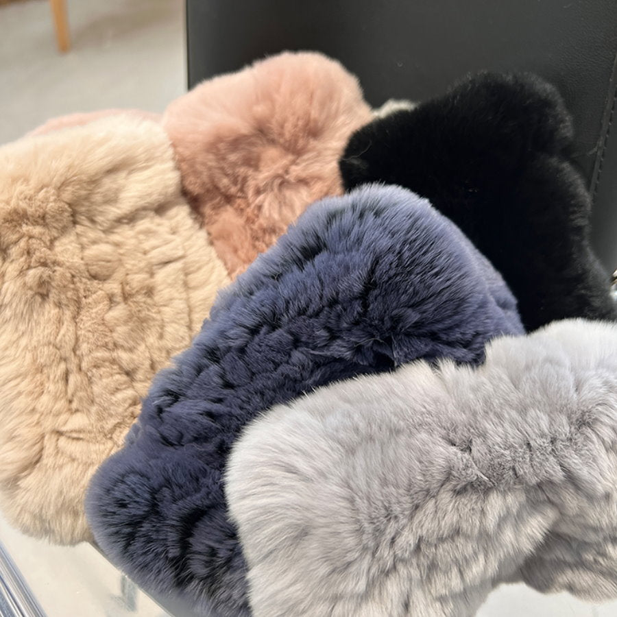 Fingerless Fur Gloves HL4062